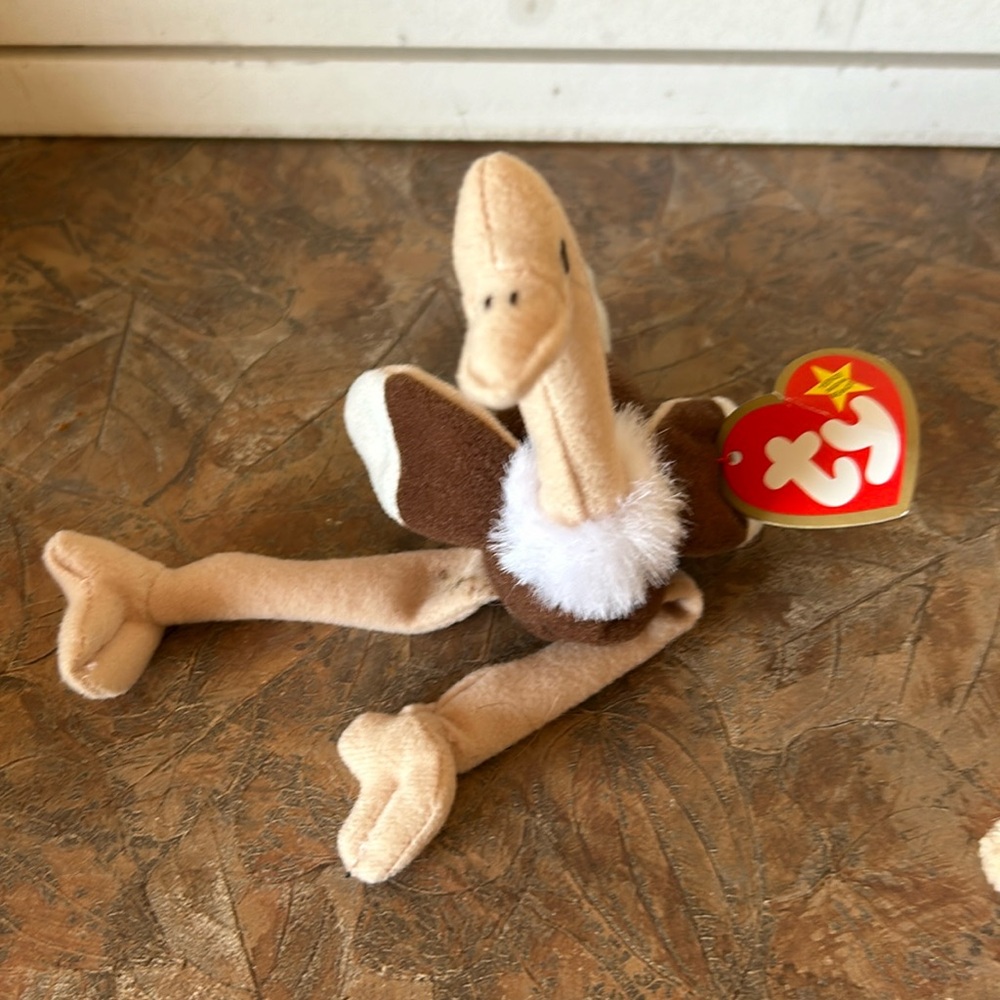 Beanie Babies vintage 1990’s Stretchy the Ostrich duo